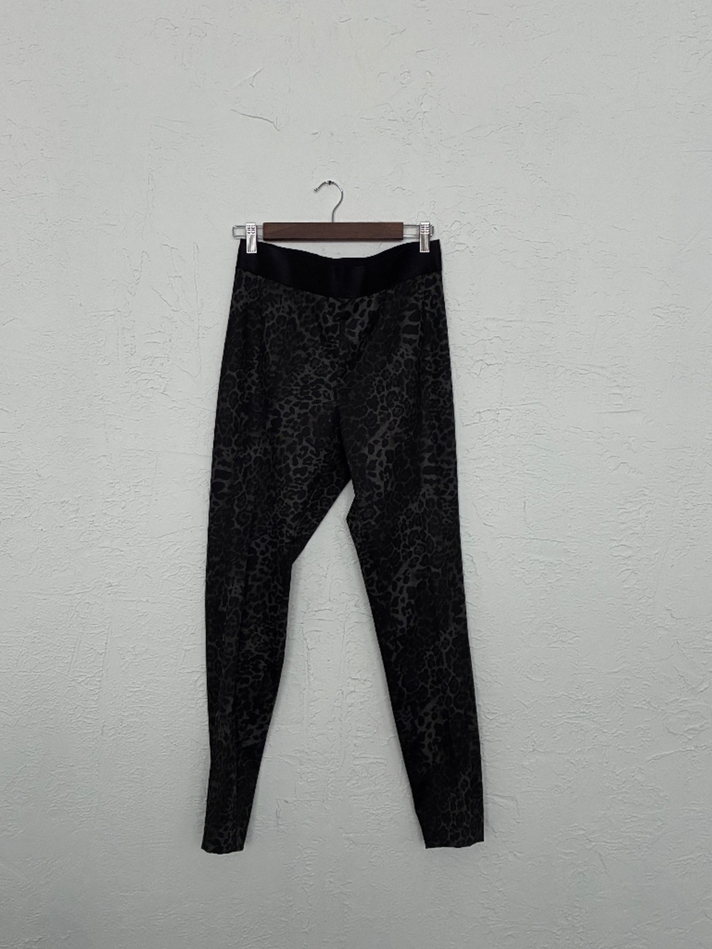 Etcetera Leopard Print Pull On Pants Size 8 Stretch Waist Brown Black